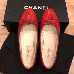 Chanel Ballerinas Flat Goatskin with Patent